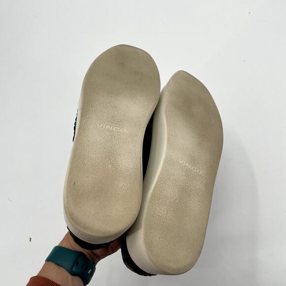 Vince | Platform Black Textured Sneaker Shoes // 10 - Picture 6 of 9